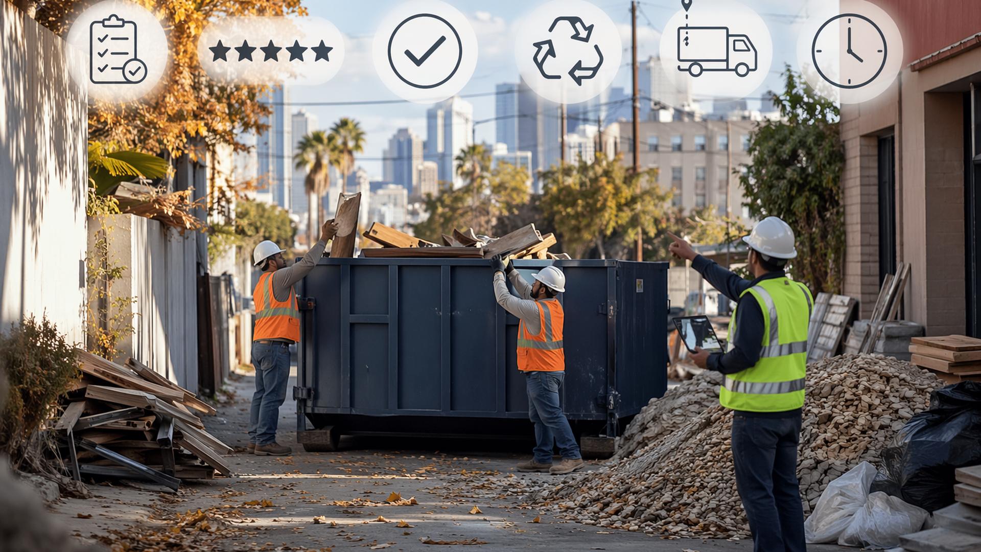 6 Top Los Angeles Roll Off Dumpster Rental The Green Dumpster Bins N Bins 365 Disposal Waste Management WM Services Compared